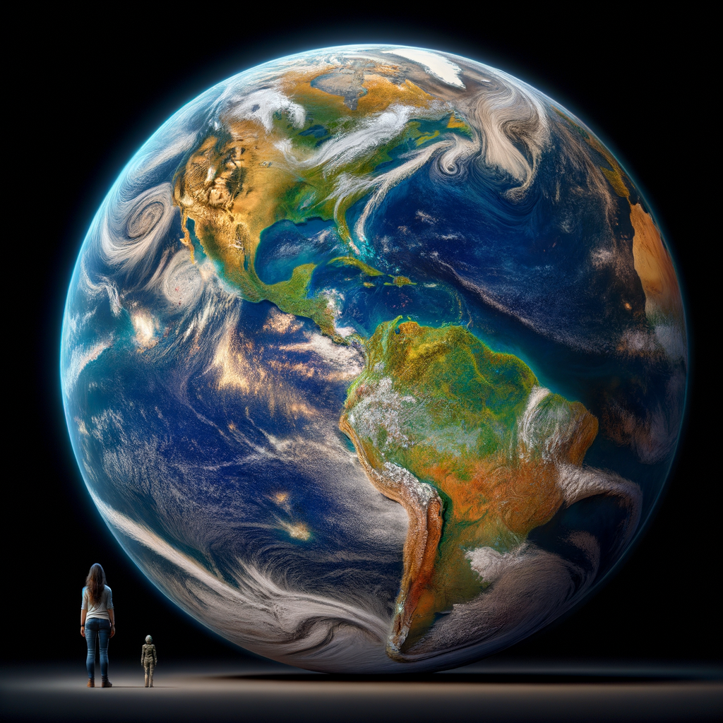 The Scale of Earth Compared to Human