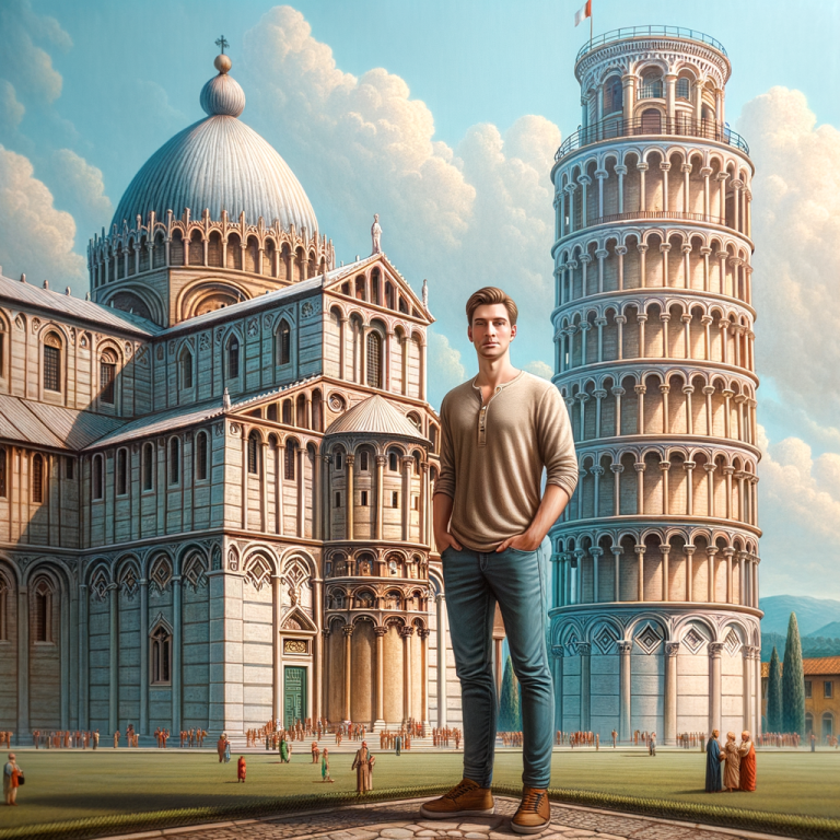 Pisa Cathedral and Leaning Tower: A Human Comparison Pisa Cathedral and Leaning Tower of Pisa compared to human
