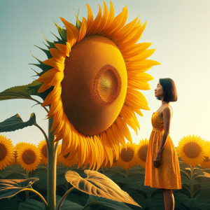 Sunflower vs human