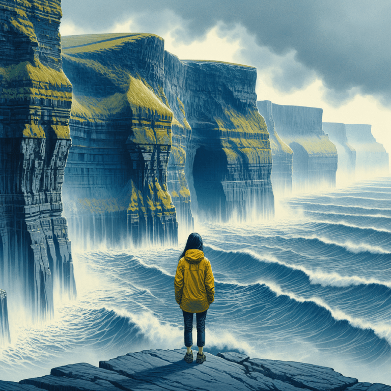 The Cliffs of Moher compared to human