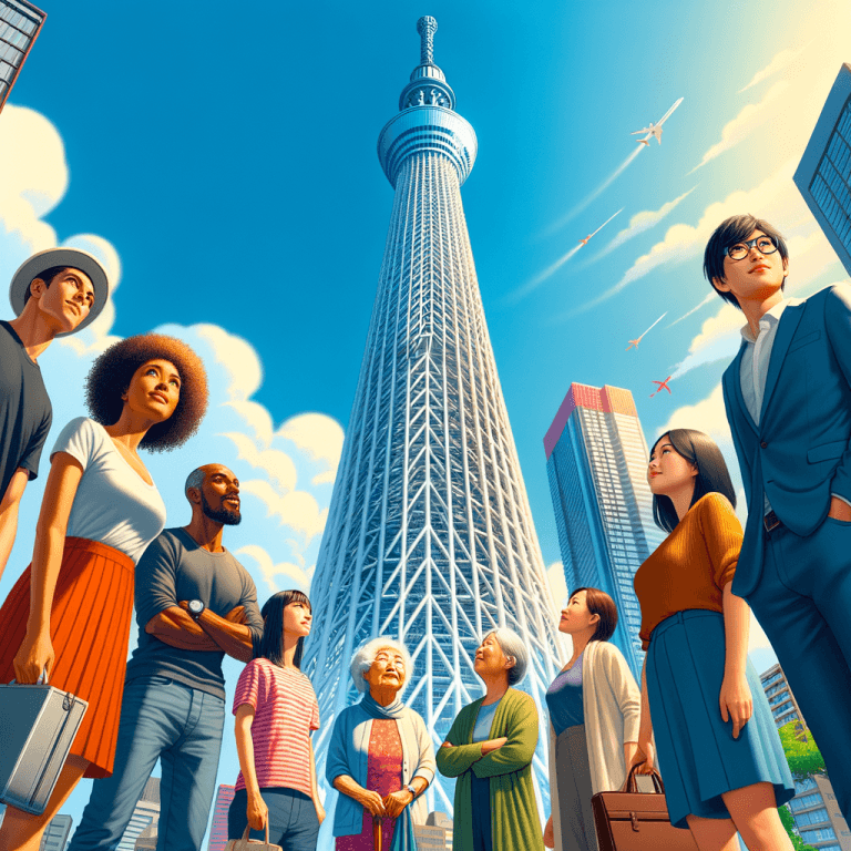 Tokyo Skytree compared to human