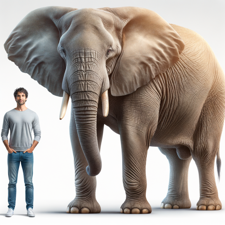 african elephant compared to human