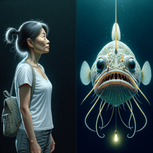 angler fish compared to human 2