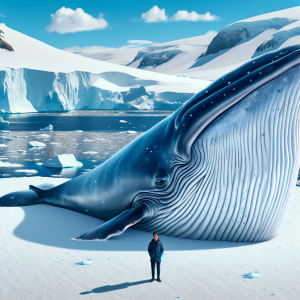 antarctic blue whale vs human