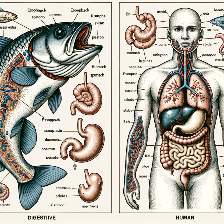 fish digestive system compared to human