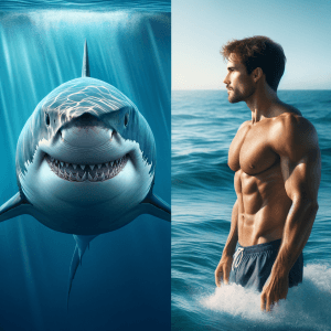 great white shark compared to human 2