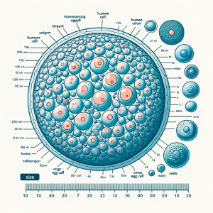 how big is the ovum vs human cells