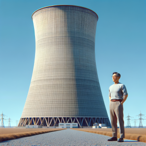 nuclear cooling tower compared to human construction