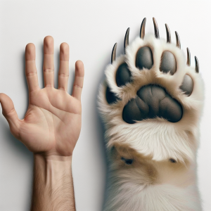 polar bear hand vs human