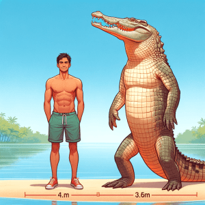 saltwater crocodile compared to a human 2