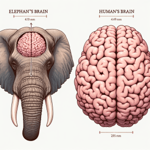 size of elephant brain evolution compared to human